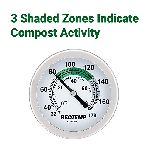 Reotemp K83B1 12 Inch Soil & Compost Thermometer with Digital Composting Guide, 32-178 Fahrenheit and Celsius - Image 3