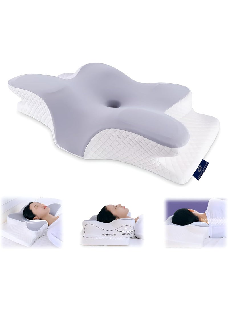 Rakzai Memory Foam Cervical Pillow for Neck & Shoulder Pain Relief – Orthopedic Butterfly Shape Bed Pillow with Ergonomic Neck Support and Washable Cover - Image 1