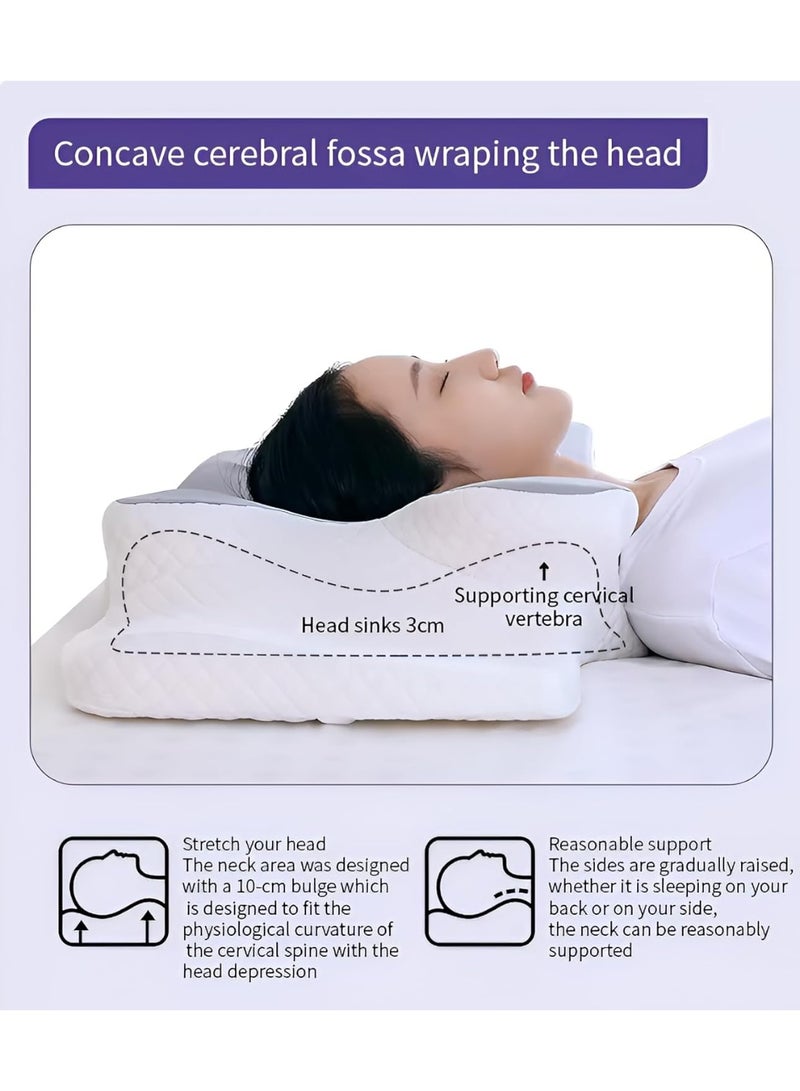 Rakzai Memory Foam Cervical Pillow for Neck & Shoulder Pain Relief – Orthopedic Butterfly Shape Bed Pillow with Ergonomic Neck Support and Washable Cover - Image 4