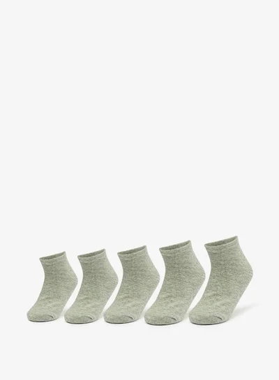 JUNIORS Textured Ankle Length Socks - Set of 5