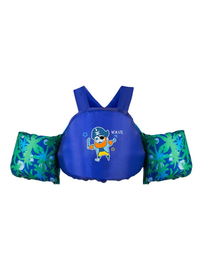 سترة تعويم للأطفال والشباب والبنات تصميم موجة كرتونية، سترة أطفال، أذرع رغوية، سترة تعويم سباحة