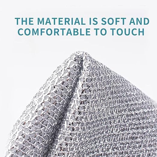 MECGREEN Non Scratch Wire Dish Cloth Pack of 10 Steel Scrubber for Utensils Cleaning Multipurpose Wet and Dry Cleaning StainlessSteel Dish Wash Scrubber for Washing Dishes Sinks Counters Double Layer - Image 5