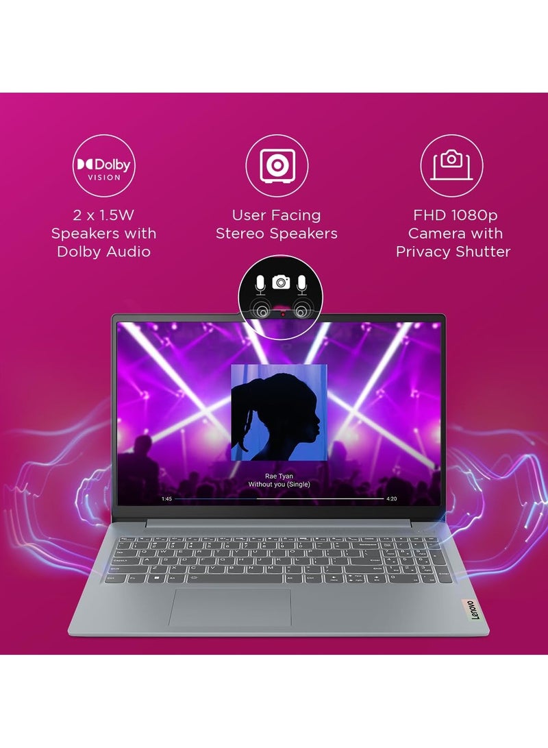 Lenovo 2025 Newest IdeaPad Slim 3i 15 (Upgraded Version) Laptop With 15.6-Inch Display, Intel Core i3-N305 Procesoor/8GB DDR5 RAM/256GB NVME SSD/Intel Iris Xe Graphics/Windows 11 English/Arabic Grey - Image 3