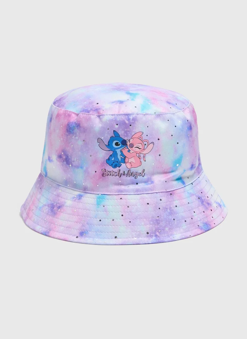 Matalan Girls Lilac Stitch Bucket Hat