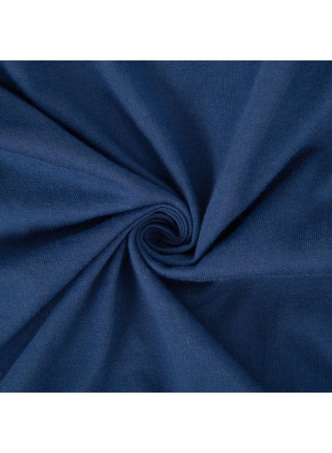 TILLYOU Changing Pad Cover Boys Jersey Knit Ultra Soft Diaper Change Table Sheets Fit 32"/34''X16" Contoured Pad Comfy Cozy 2 Pack Cradle Sheets Navy Blue & Lt Gray - Image 5