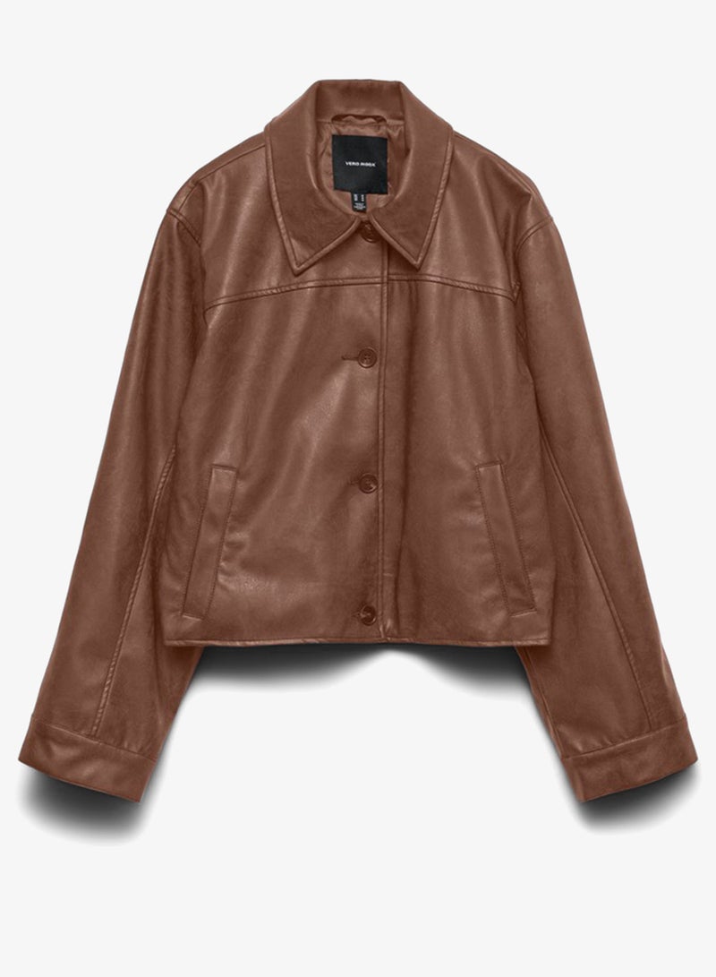 VERO MODA Long Sleeve Plain Bomber Shacket - Image 5