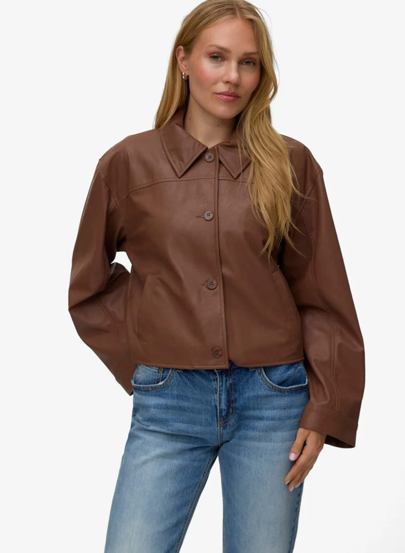 Vero Moda Long Sleeve Plain Bomber Shacket