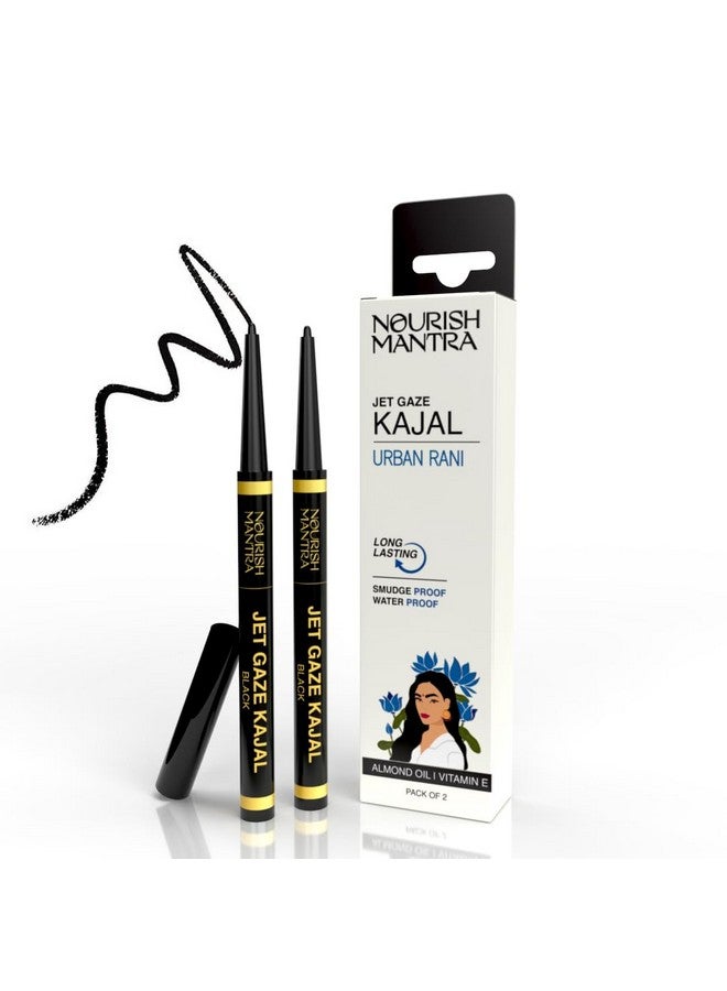 NOURISH MANTRA 'S Jet Gaze Matte Kajal Urban Rani - Combo - Black & Black 0.35G/ Made With Almond Oil, Argan Oil & Vitamin E/Intense Pigmentation/Smudge Proof/Water Proof/Long Lasting Kajal Pencils - Image 1