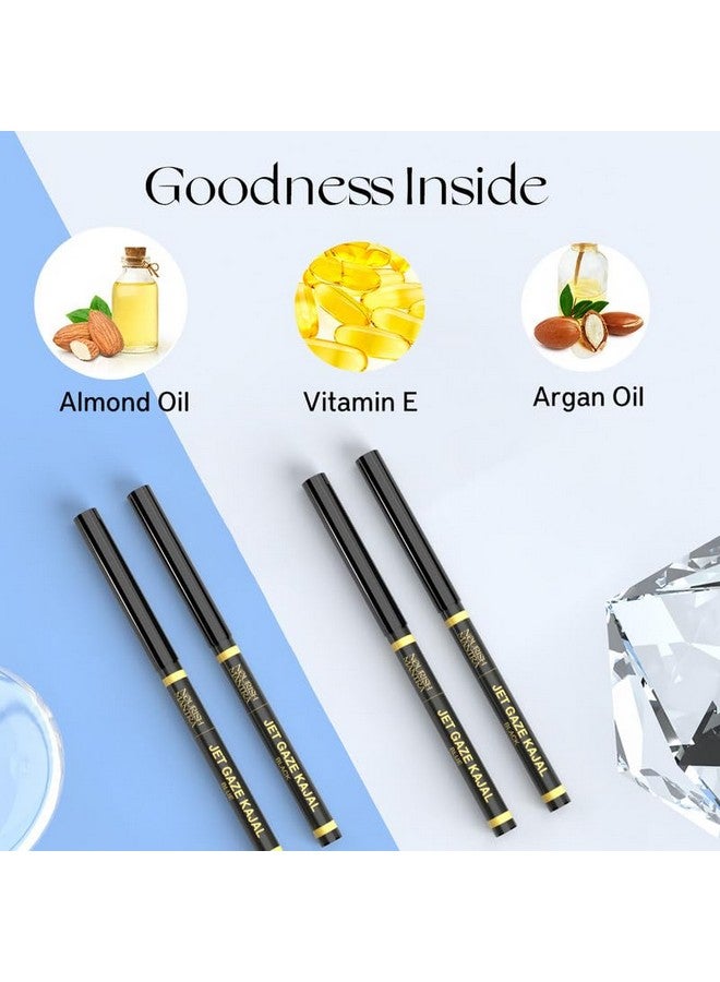 NOURISH MANTRA 'S Jet Gaze Matte Kajal Urban Rani - Combo - Black & Black 0.35G/ Made With Almond Oil, Argan Oil & Vitamin E/Intense Pigmentation/Smudge Proof/Water Proof/Long Lasting Kajal Pencils - Image 3