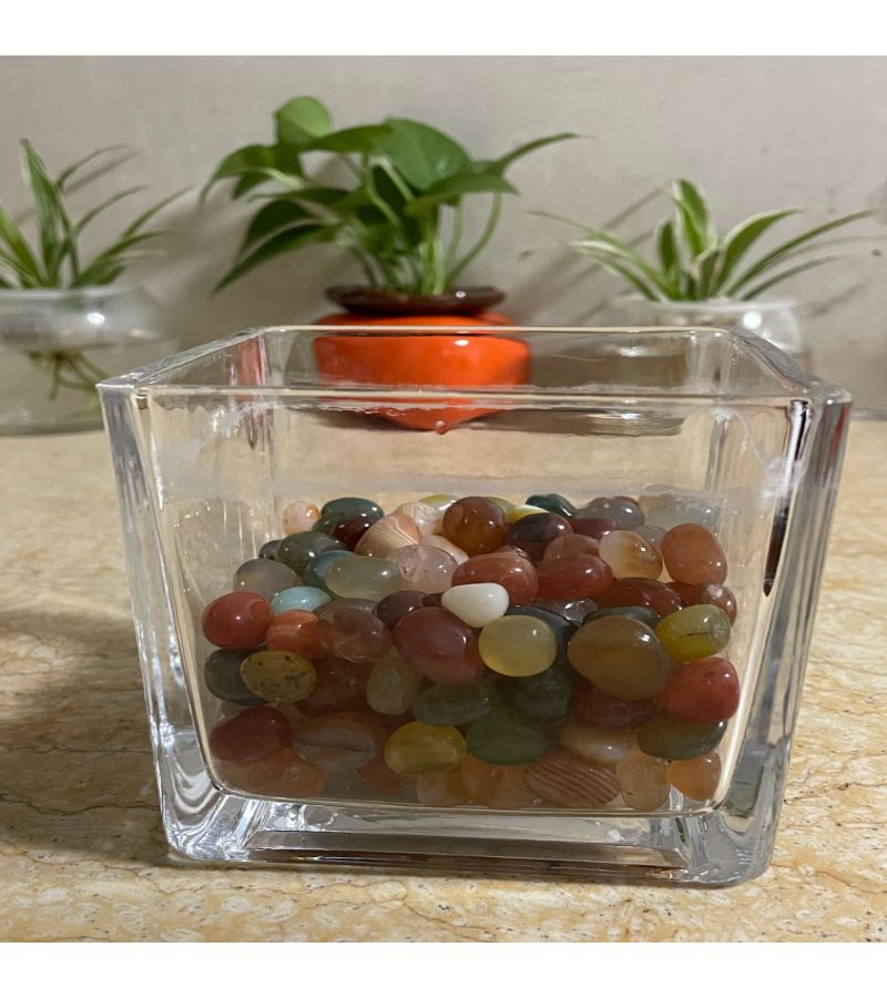 180g Premium Colored Agate Natural Pebbles For Aquarium Decorative Stones Flowerpot Decor Rainbow Small Stones - Image 5