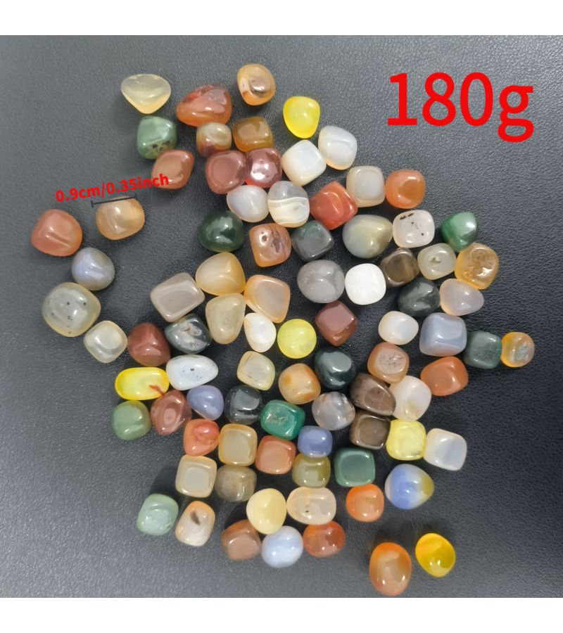 180g Premium Colored Agate Natural Pebbles For Aquarium Decorative Stones Flowerpot Decor Rainbow Small Stones - Image 2