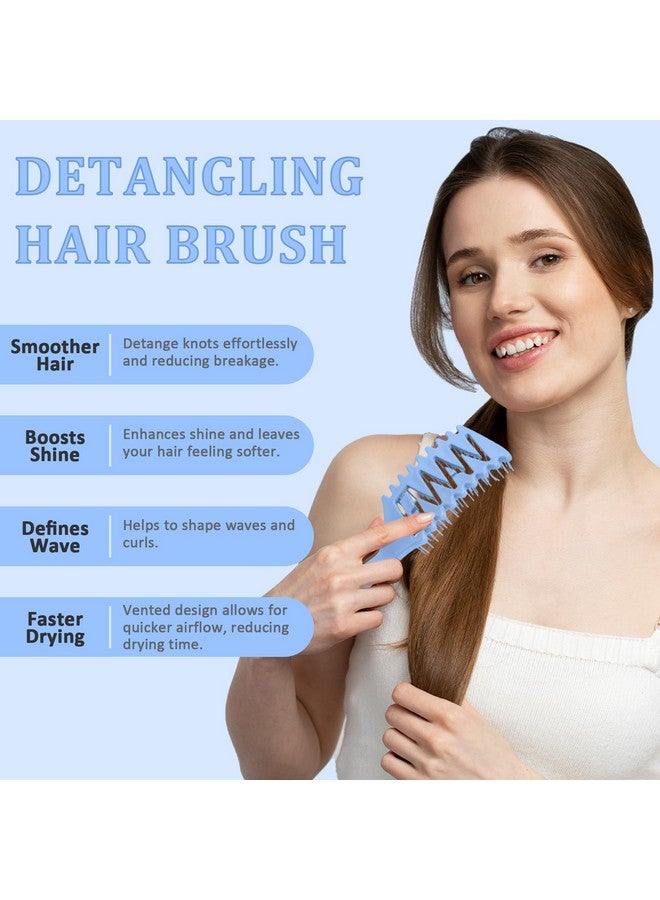 ستارت مايكرز فرشاة شعر بفتحات تهوية من ستارت ميكرز، فرشاة فك تشابك الشعر المجعد والكثيف والمستقيم، فرشاة شعر جافة ورطبة لفك التشابك والتصفيف وتحديد وتشكيل الشعر، فرشاة شعر للنساء والرجال (زرقاء) - Image 2