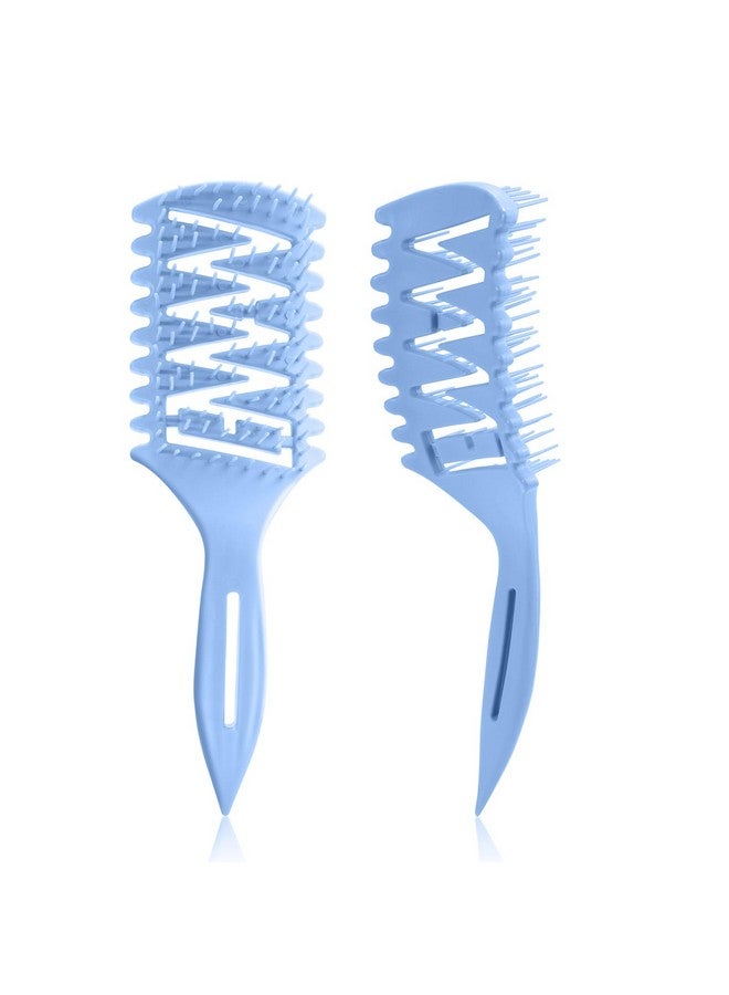 ستارت مايكرز فرشاة شعر بفتحات تهوية من ستارت ميكرز، فرشاة فك تشابك الشعر المجعد والكثيف والمستقيم، فرشاة شعر جافة ورطبة لفك التشابك والتصفيف وتحديد وتشكيل الشعر، فرشاة شعر للنساء والرجال (زرقاء) - Image 1