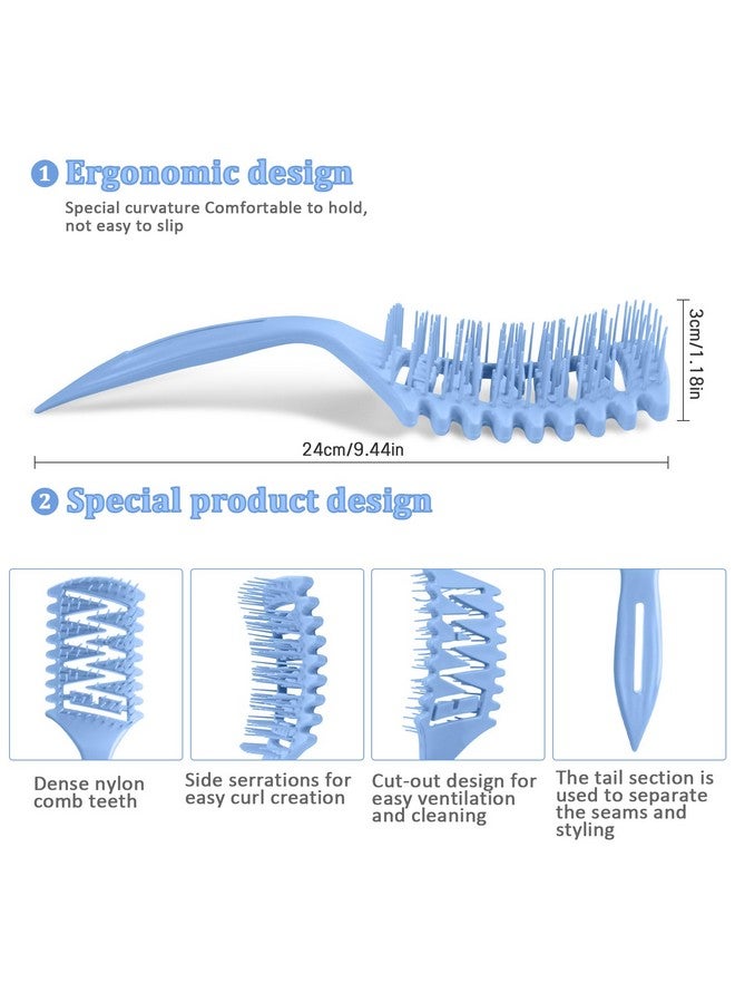 ستارت مايكرز فرشاة شعر بفتحات تهوية من ستارت ميكرز، فرشاة فك تشابك الشعر المجعد والكثيف والمستقيم، فرشاة شعر جافة ورطبة لفك التشابك والتصفيف وتحديد وتشكيل الشعر، فرشاة شعر للنساء والرجال (زرقاء) - Image 3