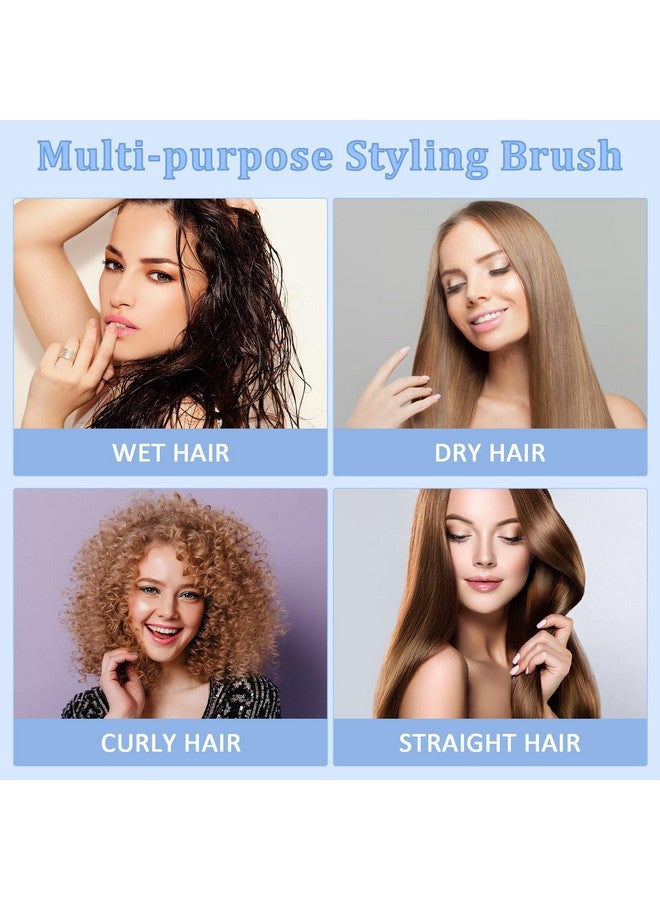 ستارت مايكرز فرشاة شعر بفتحات تهوية من ستارت ميكرز، فرشاة فك تشابك الشعر المجعد والكثيف والمستقيم، فرشاة شعر جافة ورطبة لفك التشابك والتصفيف وتحديد وتشكيل الشعر، فرشاة شعر للنساء والرجال (زرقاء) - Image 5