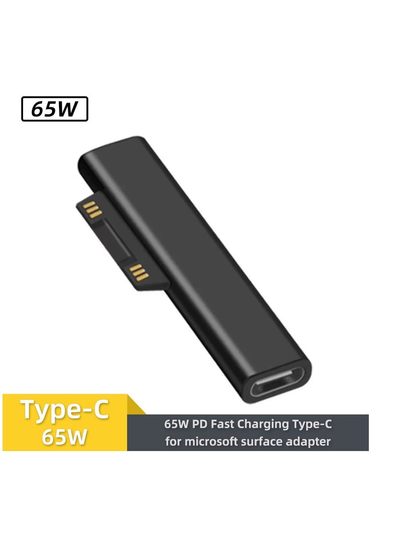 شابية شاحن سريع بتقنية PD بقوة 65 واط ومنفذ USB-C متوافق مع أجهزة مايكروسوفت سيرفس برو X و8 و7 و6 و5 و4 و3 وGo وBook. - Image 1