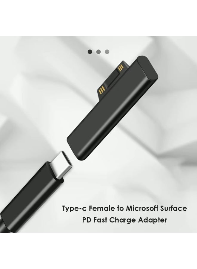 شابية شاحن سريع بتقنية PD بقوة 65 واط ومنفذ USB-C متوافق مع أجهزة مايكروسوفت سيرفس برو X و8 و7 و6 و5 و4 و3 وGo وBook. - Image 5