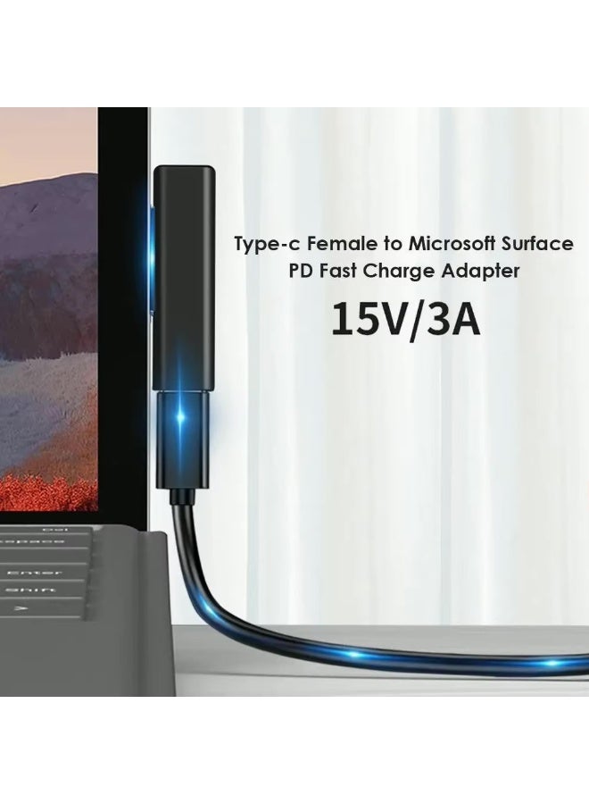 شابية شاحن سريع بتقنية PD بقوة 65 واط ومنفذ USB-C متوافق مع أجهزة مايكروسوفت سيرفس برو X و8 و7 و6 و5 و4 و3 وGo وBook. - Image 3