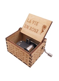 YouTang Youtang Gifts for Her Him, La Vie En Rose Wood Music Box, Antique Engraved Wooden Musical Boxes Gifts for Lover on Valentine's Day, Father's Day,Mother's Day,Christmas,New Year(Handcrank)  - Image 5