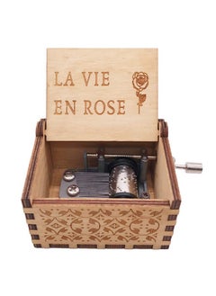 YouTang Youtang Gifts for Her Him, La Vie En Rose Wood Music Box, Antique Engraved Wooden Musical Boxes Gifts for Lover on Valentine's Day, Father's Day,Mother's Day,Christmas,New Year(Handcrank)  - Image 2
