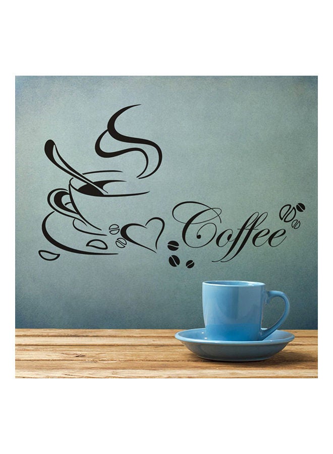 NIBEMINENT Coffee Themed Wall Sticker Black 40x65cm - Image 2