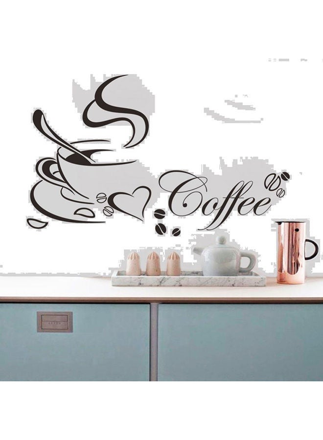 NIBEMINENT Coffee Themed Wall Sticker Black 40x65cm - Image 1