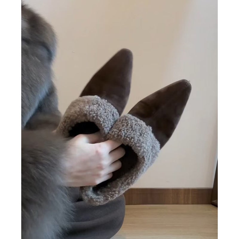 Women's Slip-On Pointed Toe Suede Shoes with Inner Height Increase 2025 New - Image 2