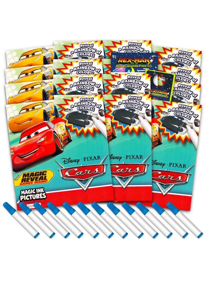Bendon Disney Cars Imagine Ink Coloring Book Set For Kids 12 Pack Nomess Magic Ink Coloring Books Featuring Lightning Mcqueen With Rexman Stickers And Door Hanger (Disney Cars Party Favors Bundle) - Image 1