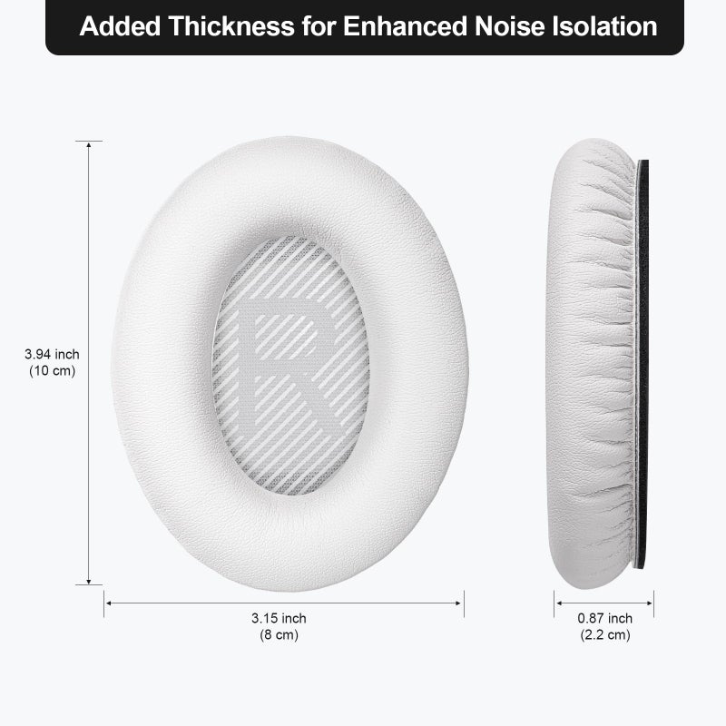 Aurivor Replacement Ear-Pads Cushions for Bose QuietComfort-35 (QC-35) and QuietComfort-35 II (QC-35 II) Over-Ear Headphones (White) - Image 5