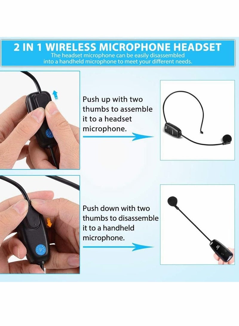 Wireless Microphones System Microphone Headset Lavalier Lapel Speak Beltpack Receiver Suitable for Smartphone Laptop Desktop PC Speaker Stage Public Speaking and Teaching - Image 4