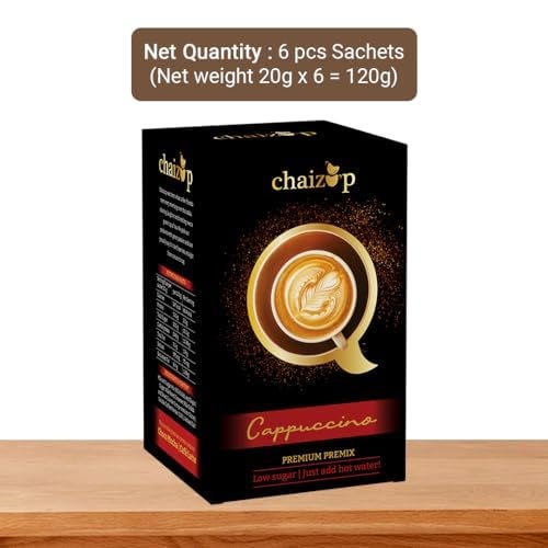 Chaizup Premium 1-Min Instant Cappuccino Coffee Premix - 6 Sachets,120 Gm - Image 2