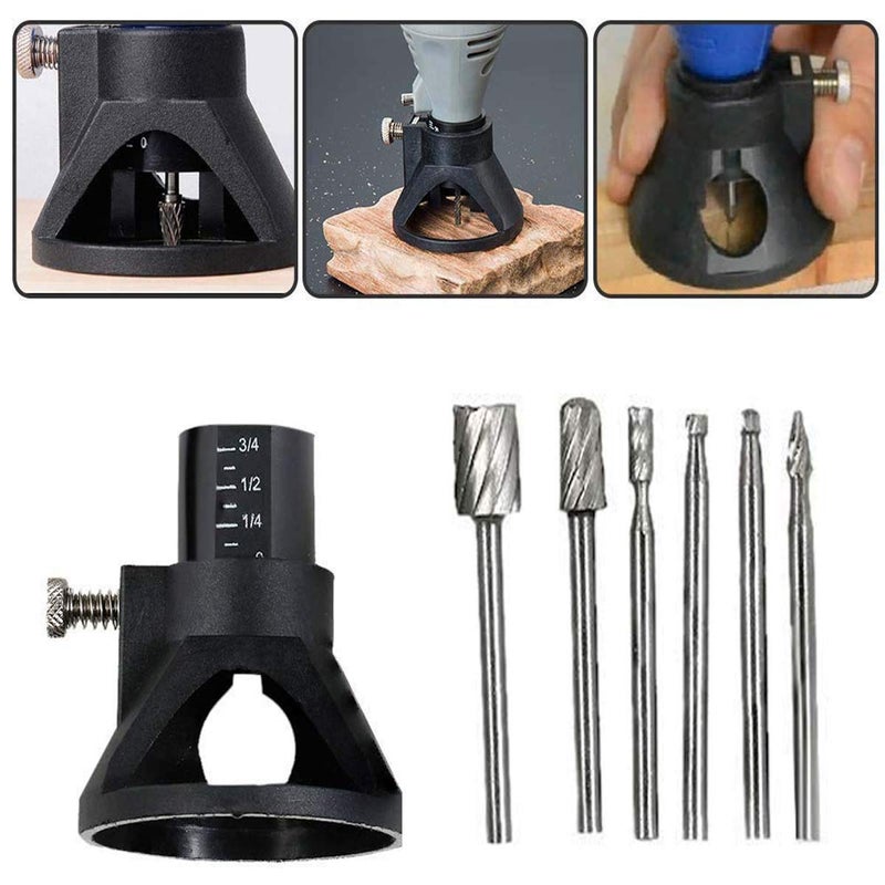 DIY Crafts Style No 4 Combo 6 Pcs HSS Routing Router Bits Burr with Drill Carving Rotary Locator Set Suit DIY Tools for Dremel Rotary Tool Kit for WoodMetal WoStyle No 4 Combo - Image 1