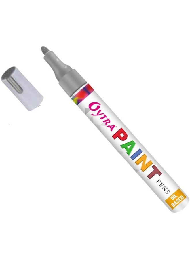 Oytra Paint Marker Pens Permanent Waterproof Oil Based Individual pens Works and All Surfaces, Wood, Fabric, Steel, Glass (Silver) - Image 1