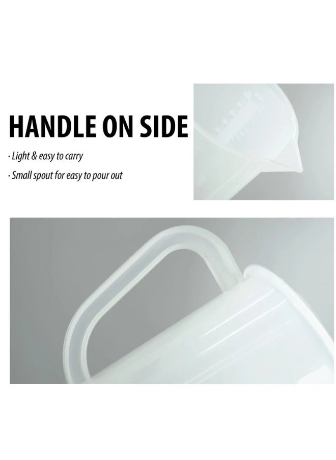 Plastic Measuring Jug for Cooking and Baking with Displayed Measurements Easy to Read Clear 2 Litre Long Handle Reusable for Liquid or Flour (Pack of 1) (2000ml)