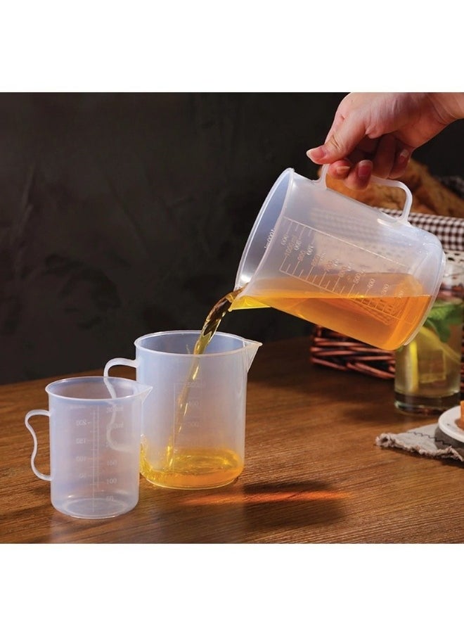 Plastic Measuring Jug for Cooking and Baking with Displayed Measurements Easy to Read Clear 2 Litre Long Handle Reusable for Liquid or Flour (Pack of 1) (2000ml)
