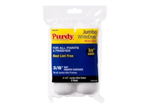 Purdy 140624012 Jumbo Mini White Dove Roller Replacements, 2-Pack, 4-1/2 inch x 3/8 inch nap - Image 1