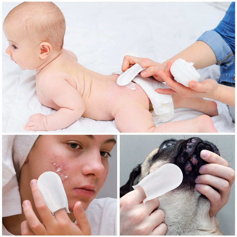Treela 100 Pieces Finger Cots Disposable Finger Covers Newborn Baby Diaper Cream Fingernail Protectors Keeps Fingernail Clean for Home Travel - Image 3