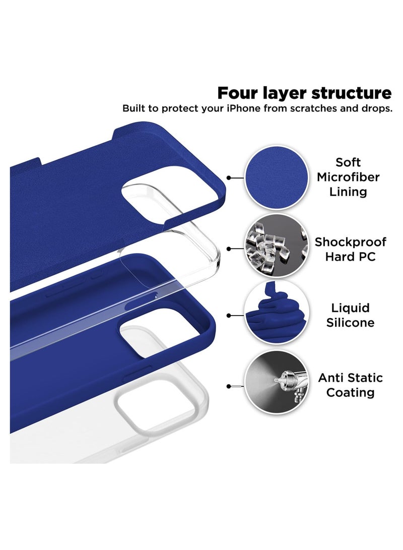 ELTRAZONE Compatible with iPhone 15 Pro Max Case, Liquid Silicone Case, Full Body Shockproof Protective Cover Slim Thin Phone Case with Soft Anti-Scratch Microfiber Lining, 6.7 inch-Klein Blue - Image 3