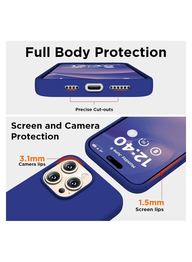ELTRAZONE Compatible with iPhone 15 Pro Max Case, Liquid Silicone Case, Full Body Shockproof Protective Cover Slim Thin Phone Case with Soft Anti-Scratch Microfiber Lining, 6.7 inch-Klein Blue - Image 4