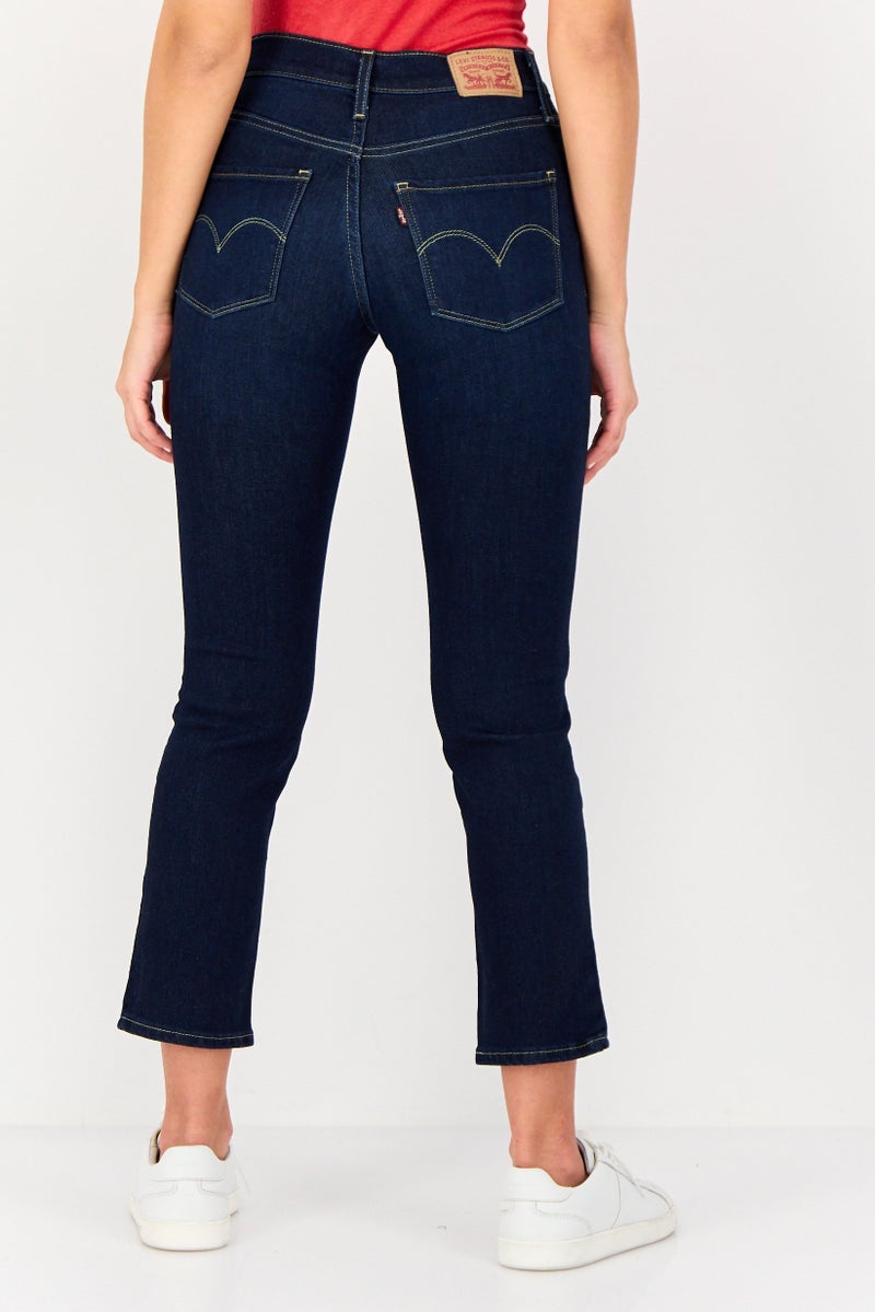 Levi's Women Slim Fit Washed Stretchable Jeans, Navy - Image 2