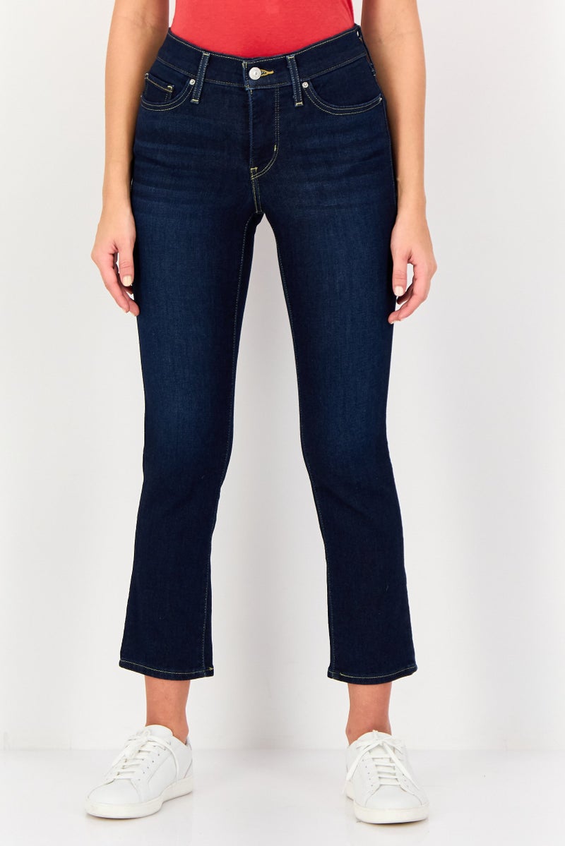 Levi's Women Slim Fit Washed Stretchable Jeans, Navy - Image 1