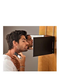 Golden Folding Mirror, 360° Make-Up Mirror, Shaving Mirror with LED Light, See Back of Head, Triple Mirror, Foldable Cosmetic Mirror, 32 x 19.5 cm x 3, Hanging Makeup Mirror  - Image 3