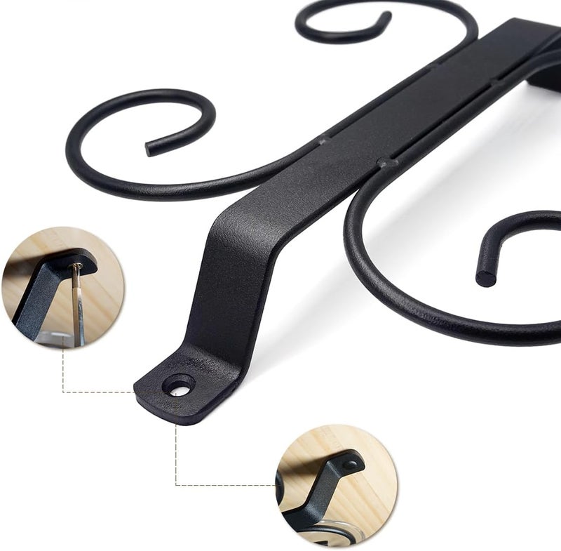 GeLive Set of 2 Wine Glass Holder Under Cabinet Stemware Rack Glass Storage Hanger With 4 Hooks Organizer for Kitchen and Bar (Black) - Image 2