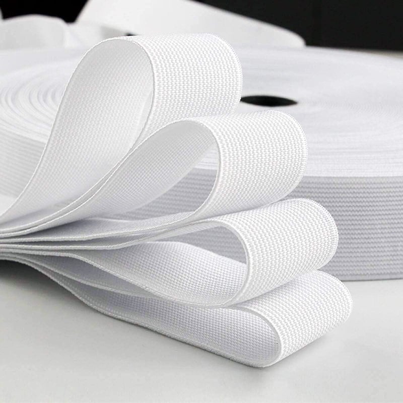 Hesch 9 Brand 125 Inch White Elastic 25 Meters Cord Heavy Stretch High Elasticity Knit Elastic Band Ideal for TailoringSewing Fashion Designing Boutique Stitching