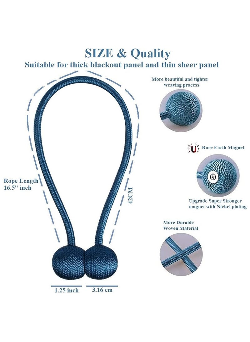 اليسا مجموعة من 2 حاملات الستائر وربطات الستائر ذات الحبال المغناطيسية وحاملات ربط الستائر - Image 2