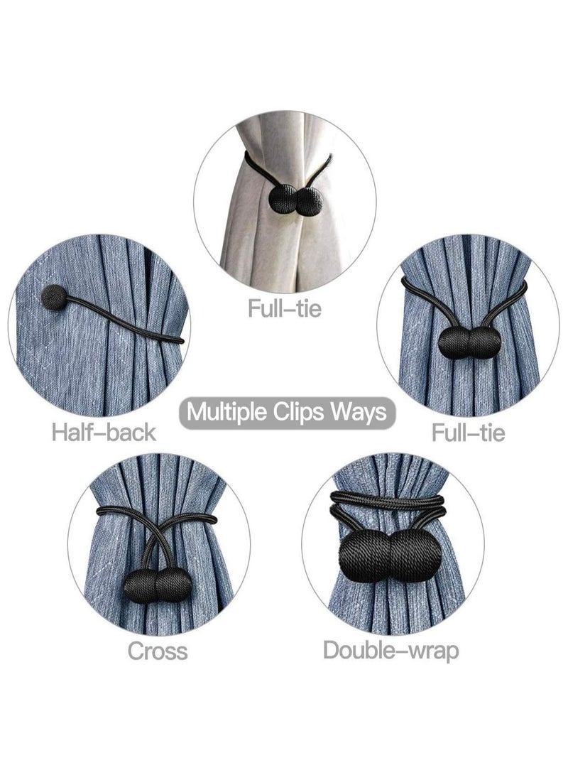 اليسا مجموعة من 2 حاملات الستائر وربطات الستائر ذات الحبال المغناطيسية وحاملات ربط الستائر - Image 3