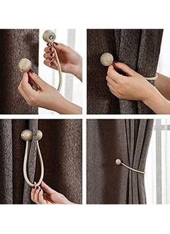 Alissa 1 Pair Curtains Holdbacks Tiebacks Magnetic Rope Drape Tie Backs Holders Blue  - Image 5