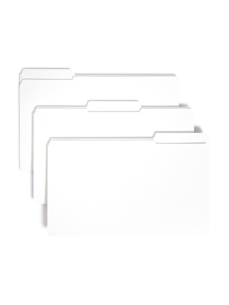 Smead File Folder Reinforced 13Cut Tab Legal Size White 100 per Box 17834