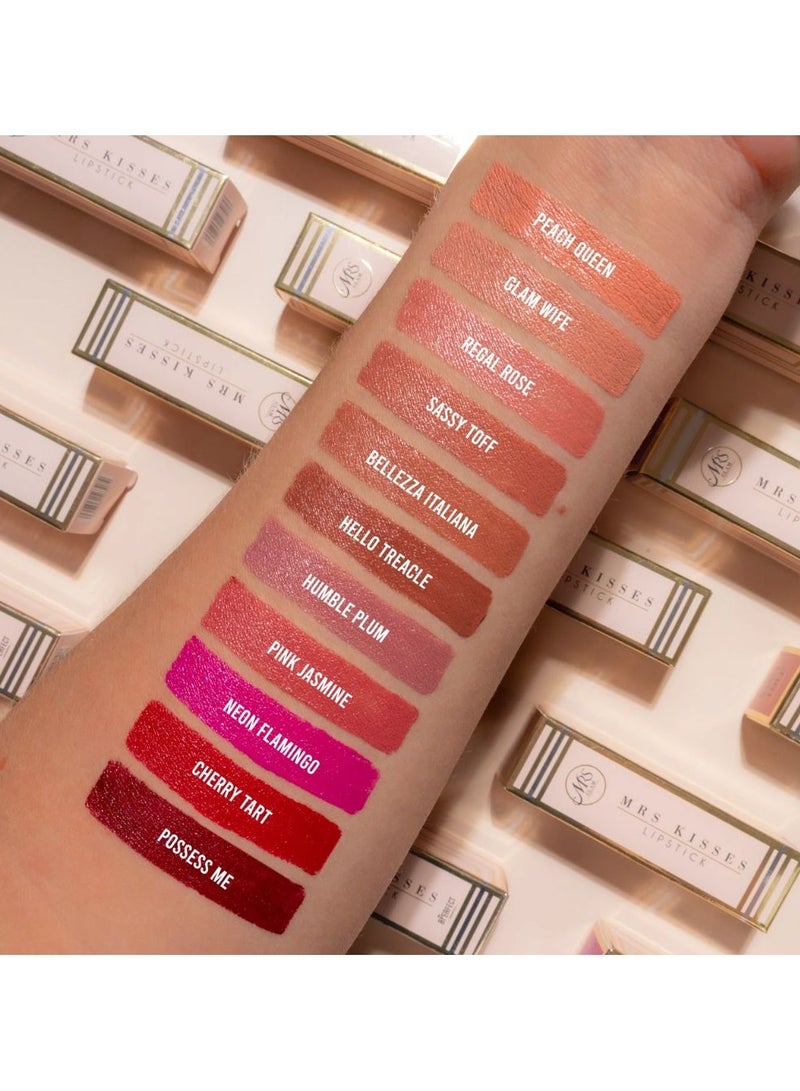Bperfect Mrs Glam - Mrs Kisses Lipstick - Lip Glam for All Skin Tones Peachy Queen 30g - Image 3