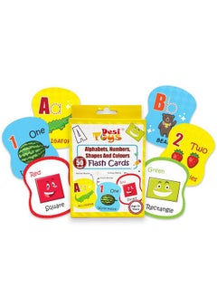 Desi Toys Double-Sided Flash Cards Interactive Learning Letters, Numbers, Shapes & Colors, Montessori Toys & Games 50 Fun Images for Children | Kindergarten Preschool Learning Activities and Toddler Toys  - Image 1